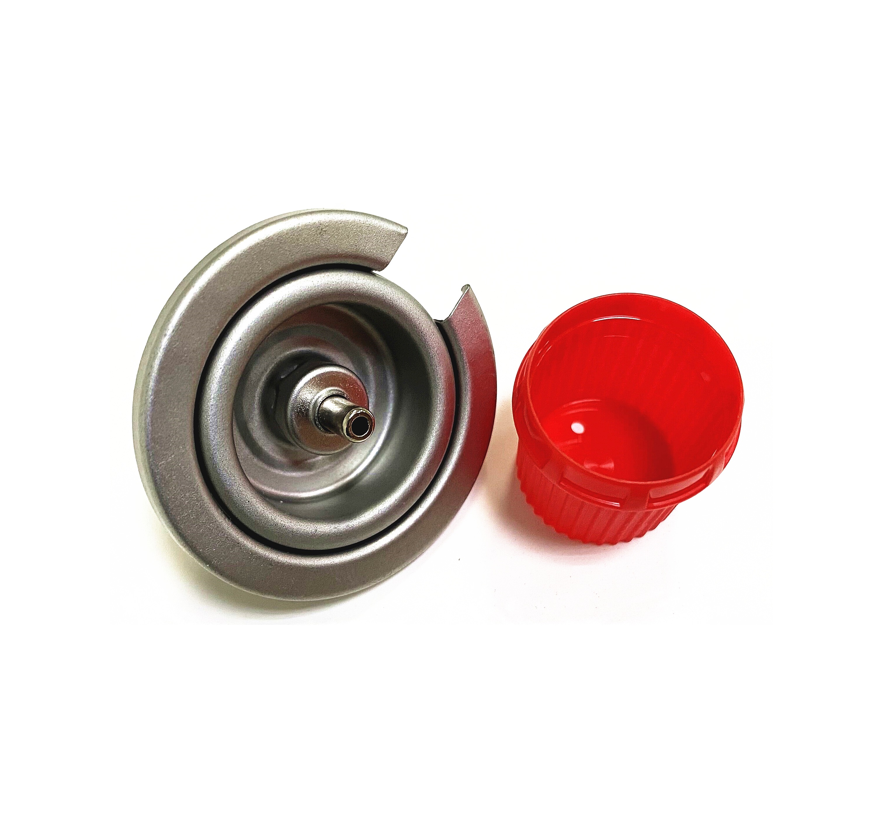Tapa y válvula roja para lata de gas butano